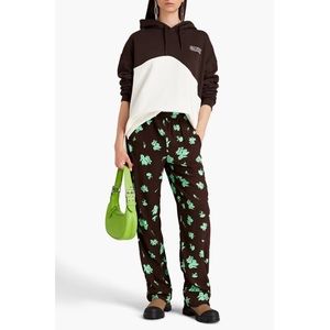 GANNI floral-print crepe straight-leg pants